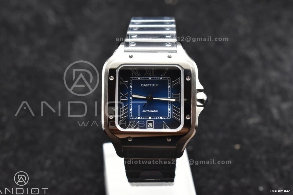 40mm Santos SS V de SS Cartier MIYOTA Dial on Blue 1047 BVF Bracelet Colorful Edition 9015 SmartLinks Best 1:1 1024